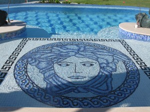 Custom Residential Pool with mozaic tile