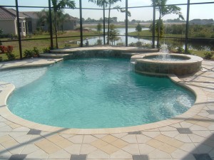 Custom Residential Pool & Spa with fountain