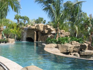 Custom Residential Pool & Spa with wateralls and Grotto