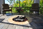Gas fire pit with coping brick