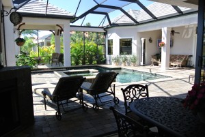 Modified mansard screen roof (pool cage)