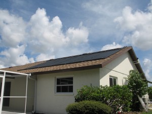 roof mounted solar heating system for residential pool
